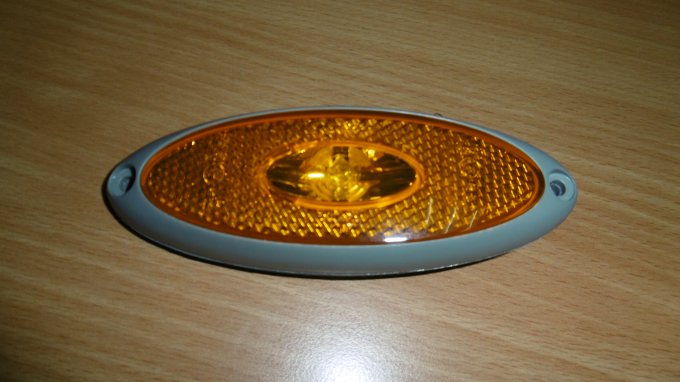 12V LED AMBER MARKER LIGHT GREY SURROUND