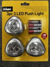 3 PK OF 3 LED PUSH LIGHT -5029594617611